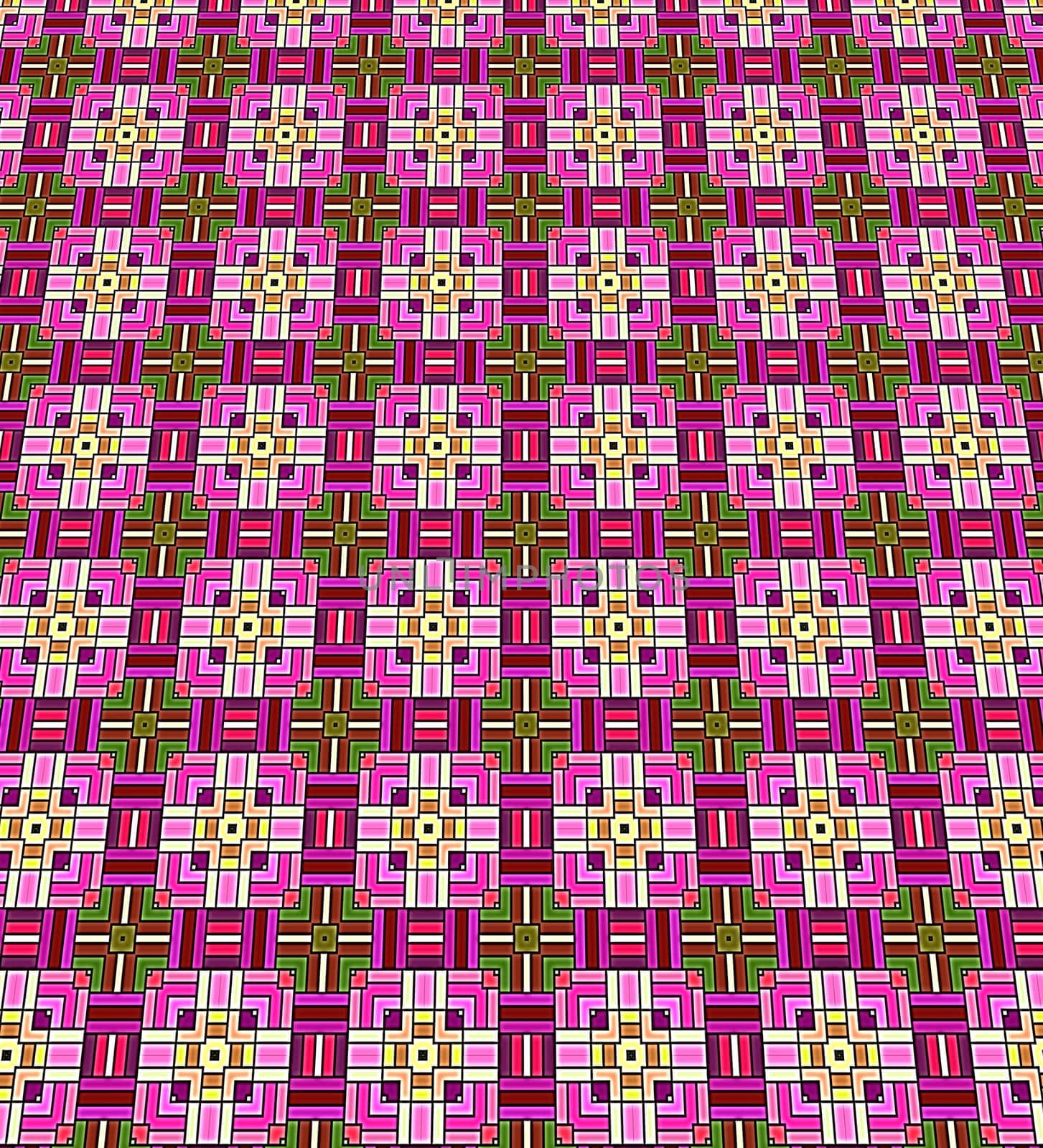 Artistic glass window with square pattern