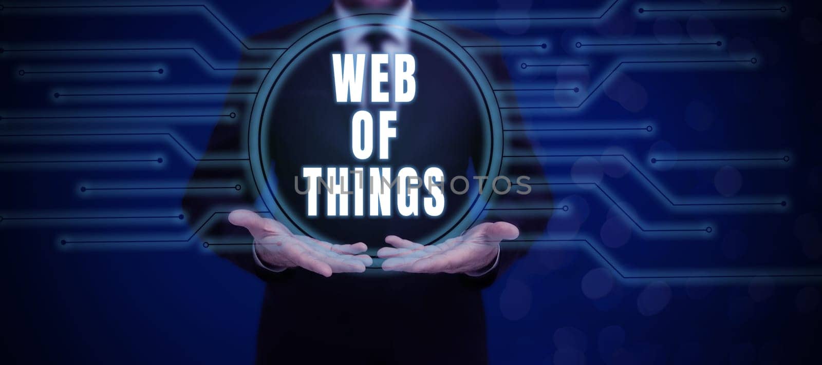 Conceptual display Web Of Things, Business concept Internet technology online modern data service communication