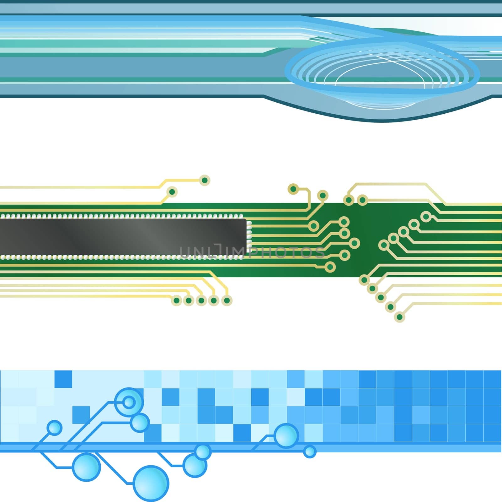 Three vector corporate technology site website banner backgrounds