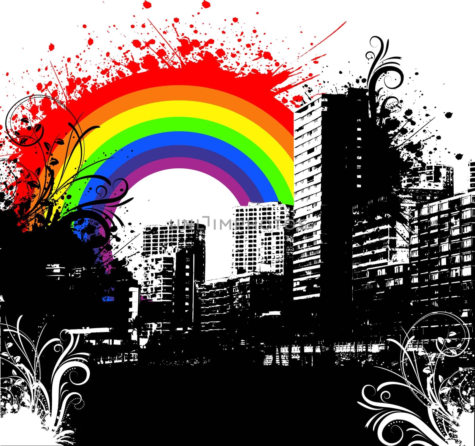 Urban grunge with decorative elements