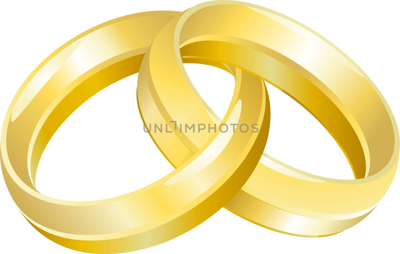 A vector illustration of intertwined wedding bands or rings