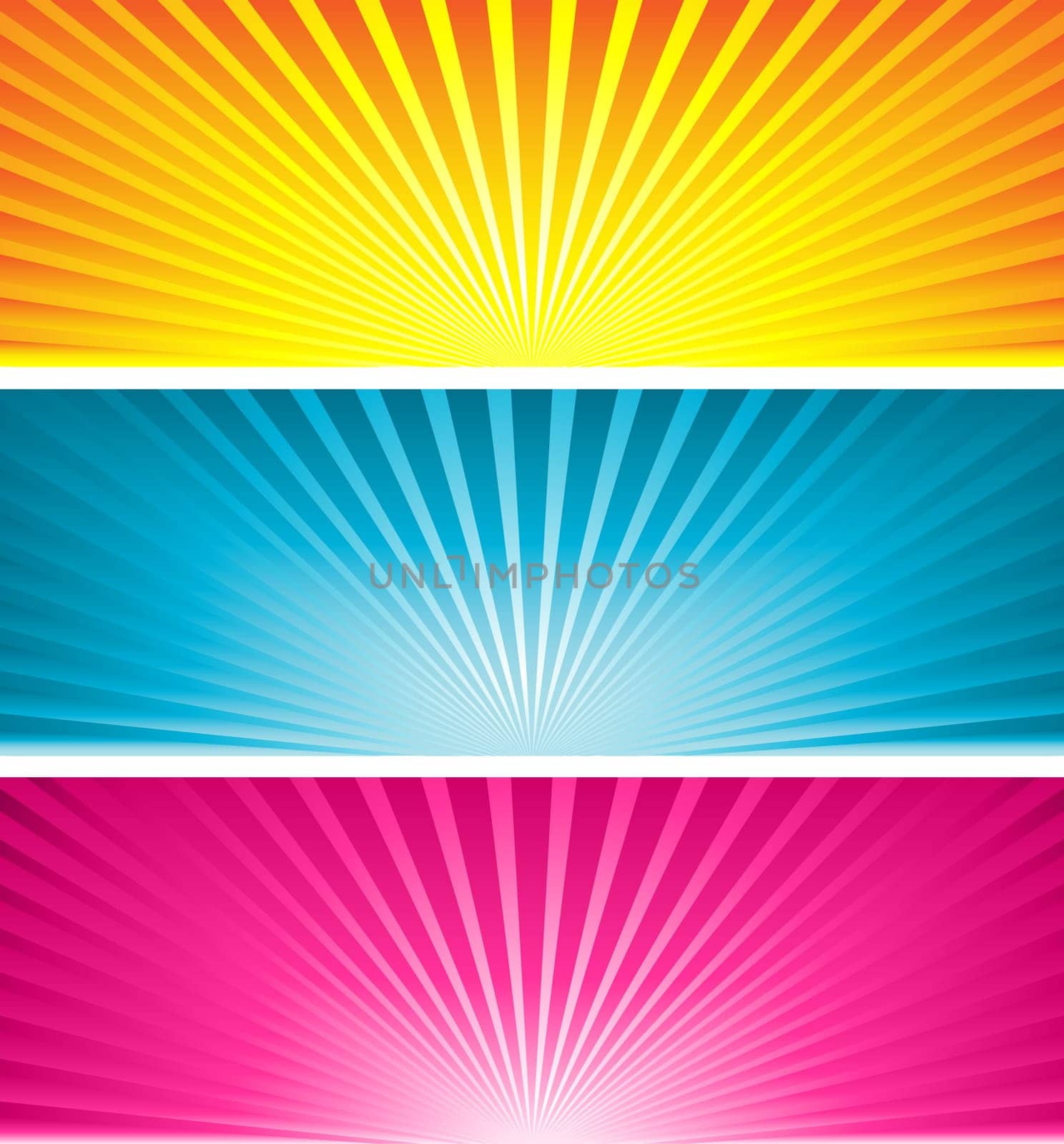 Different coloured starbursts