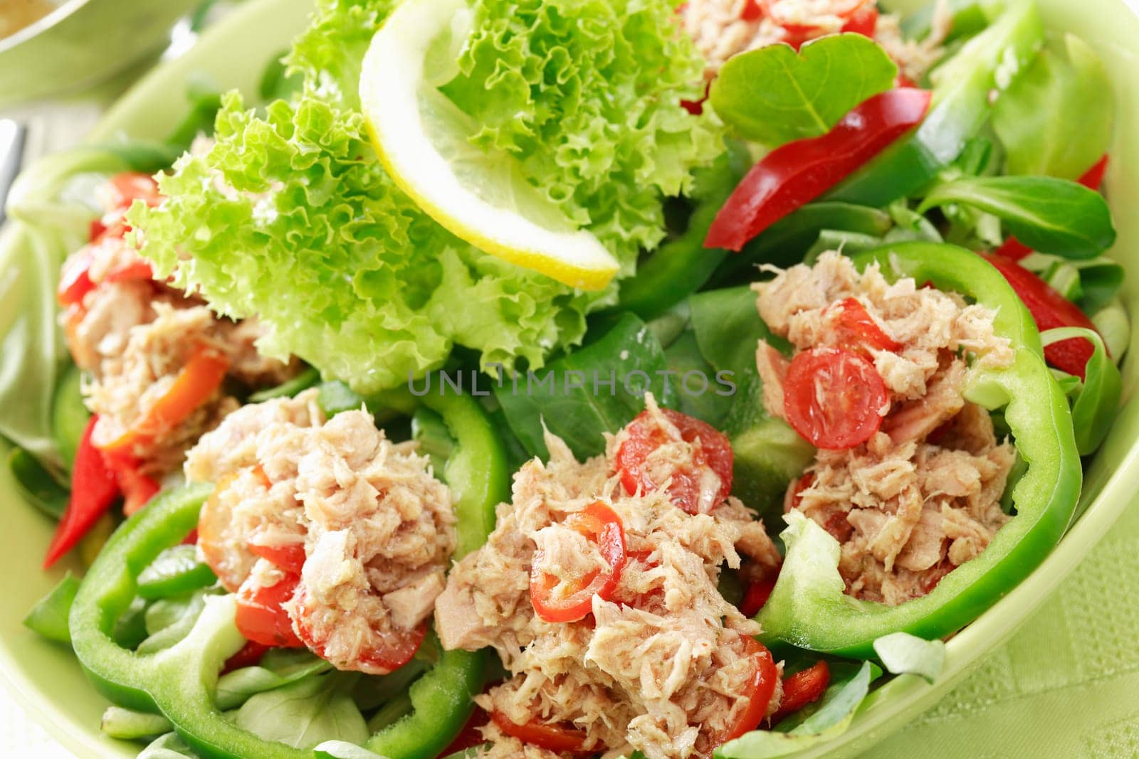 Healthy food, salad with tunny and vegetable