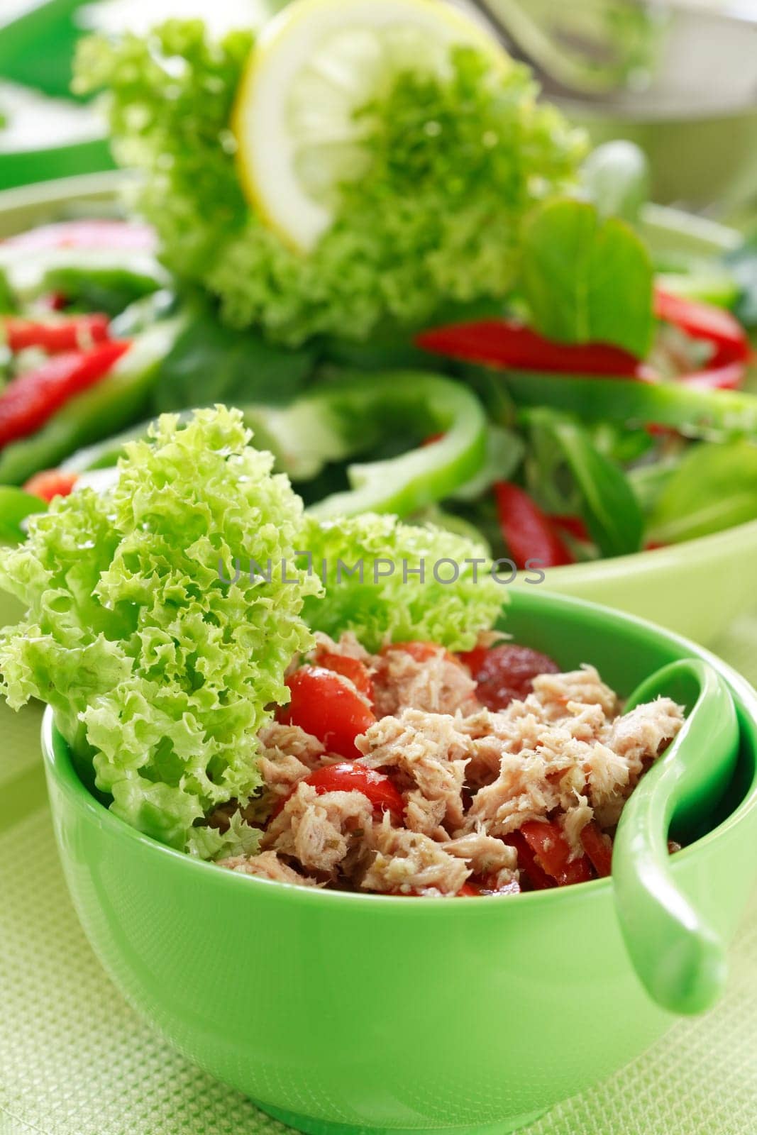 Healthy food, salad with tunny and vegetable