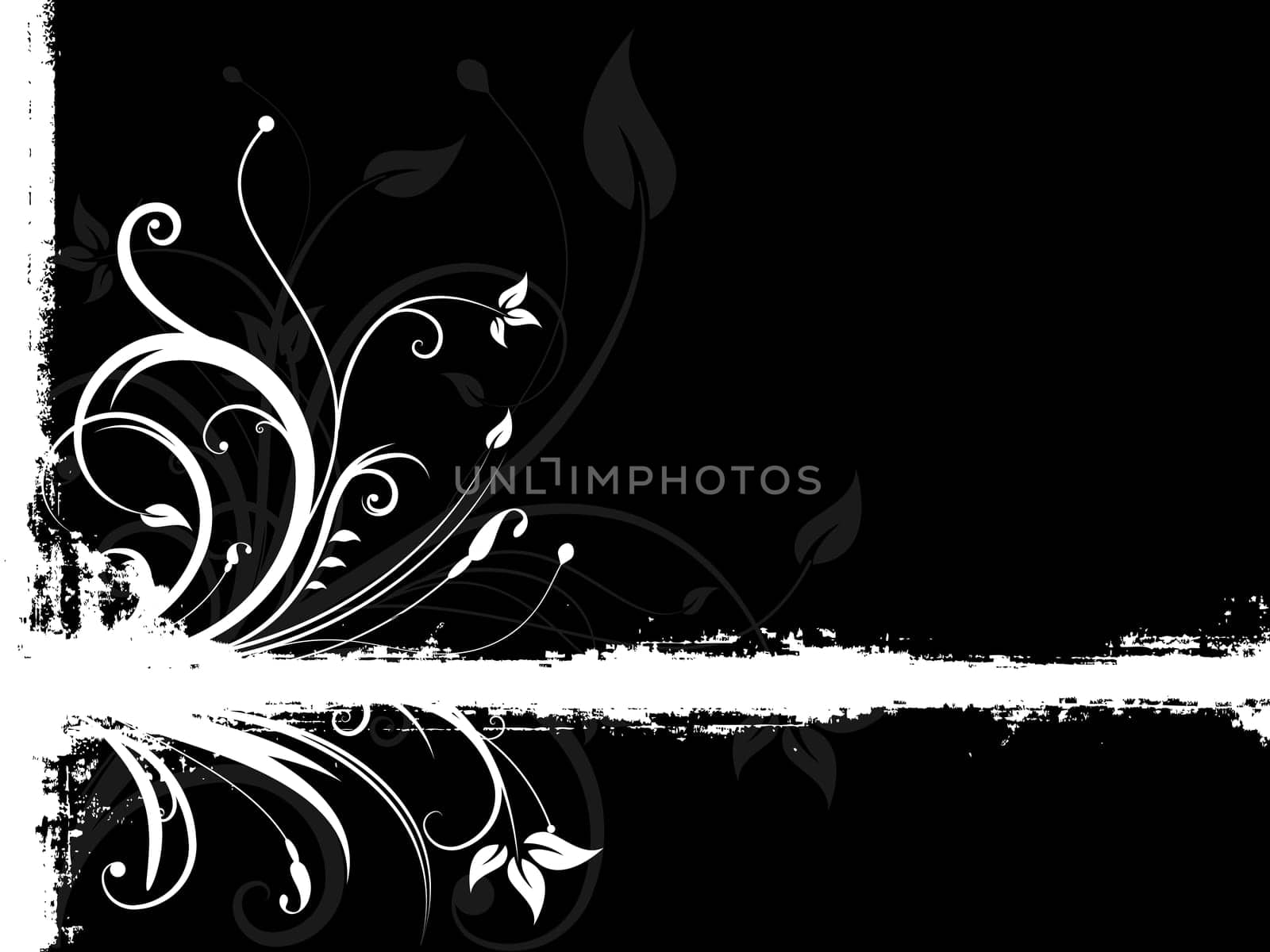 Floral design on grunge background