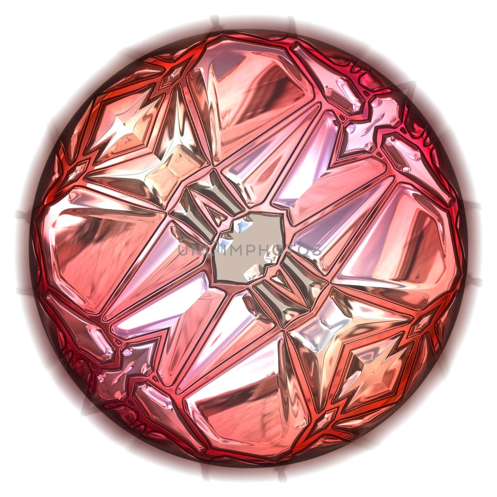 Computer generated illustration of pink gem