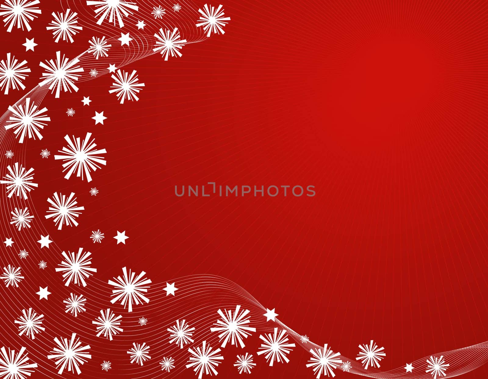 Background of snowflakes and stars