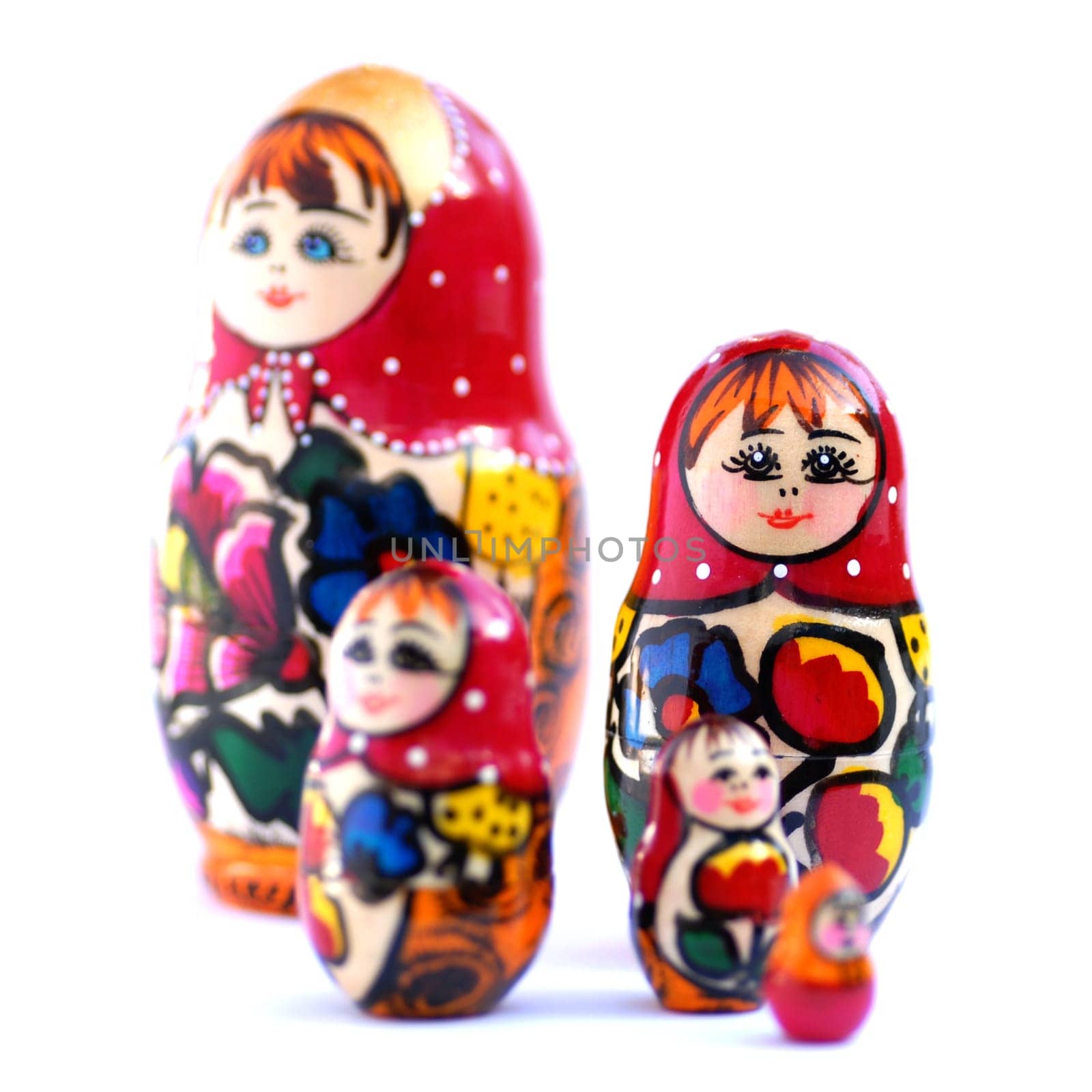 Russian Nesting Doll on white background