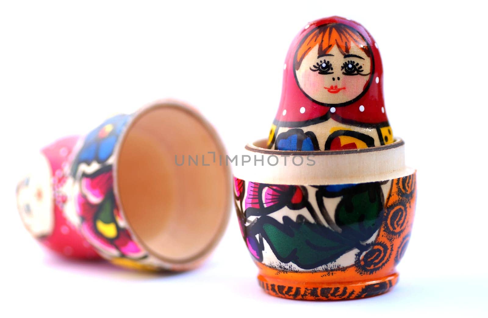 Russian Nesting Doll on white background