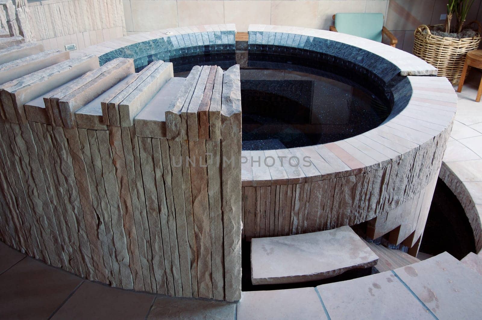 Abstract of Exotic Hot Tub in a Spa Setting