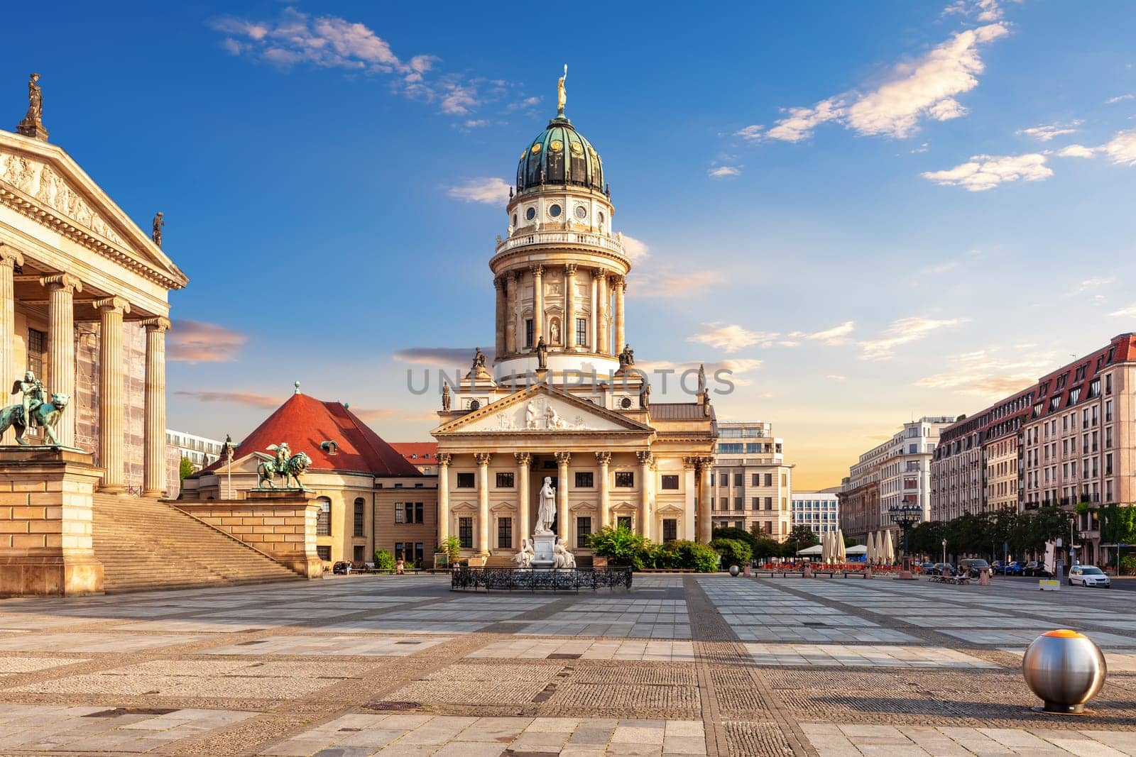 The New Church or the German Church on the Gendarmenmarkt in Berlin, Germany.