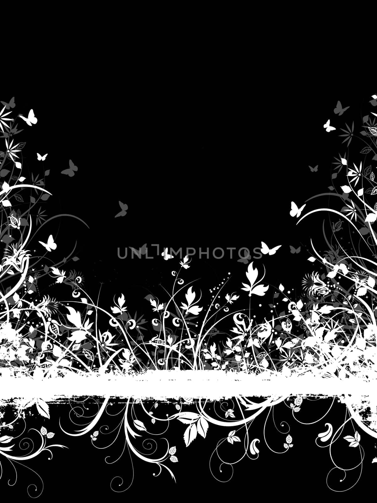 Floral design on grunge background