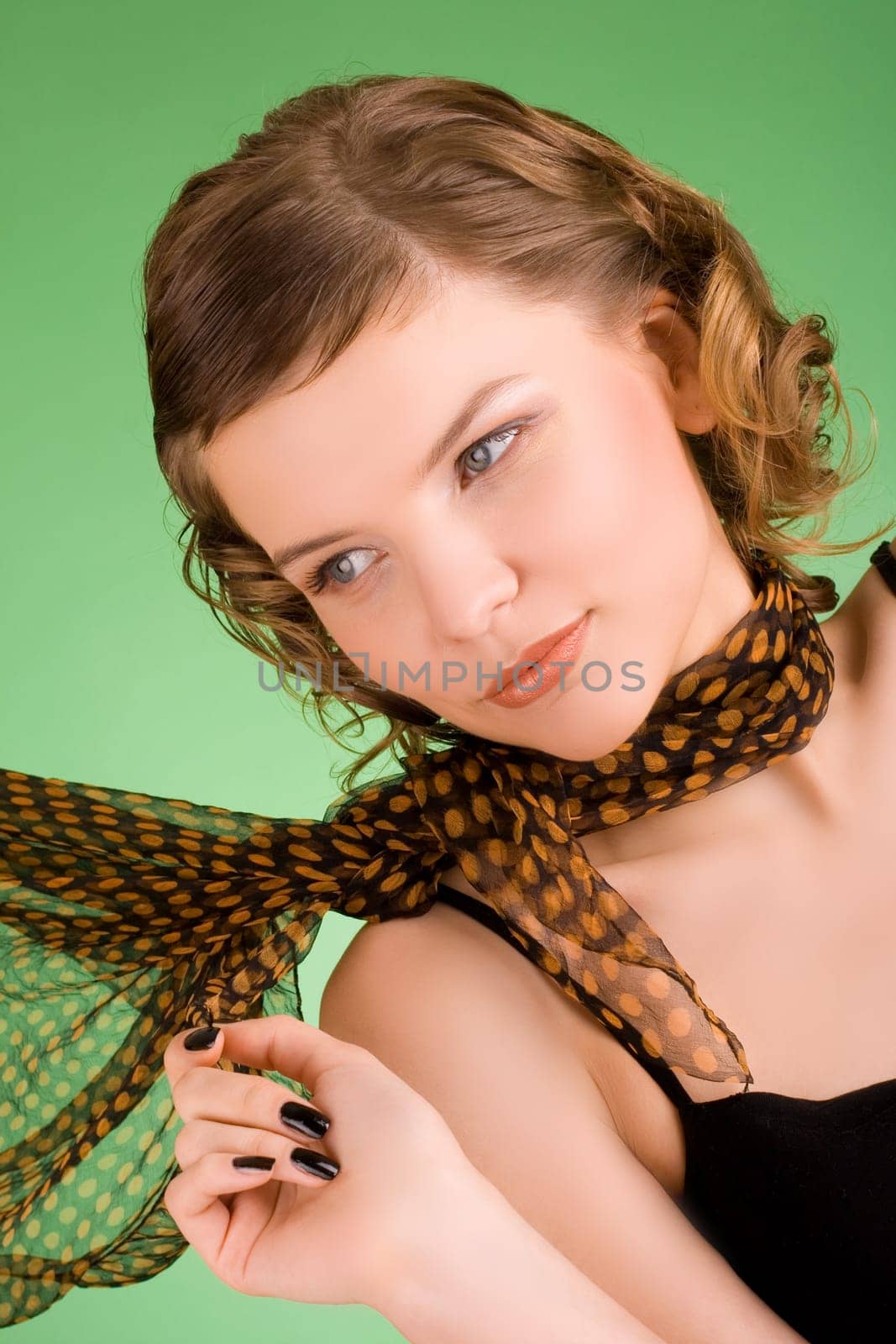 a glamorous girl in the evening dress