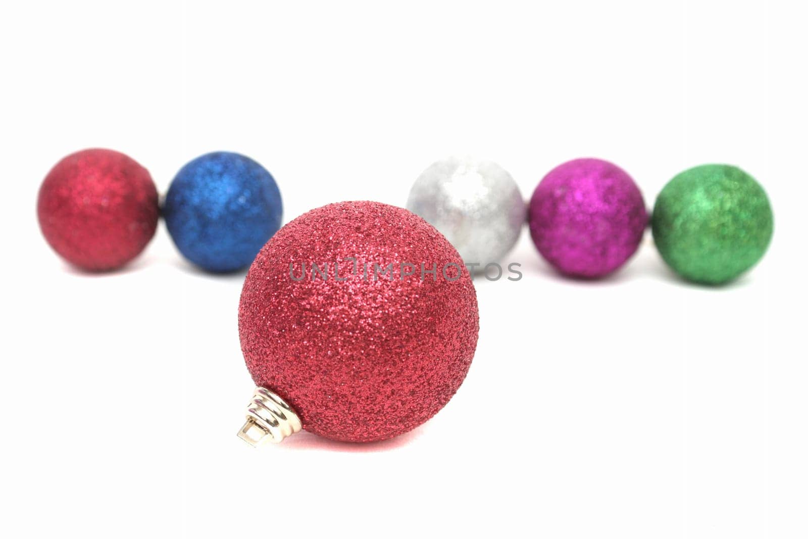Many New Year's toys on a white background
