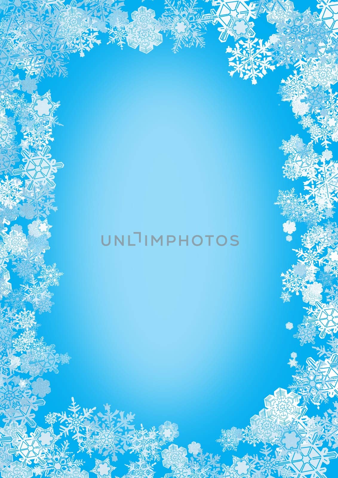christmas frame with snow flakes