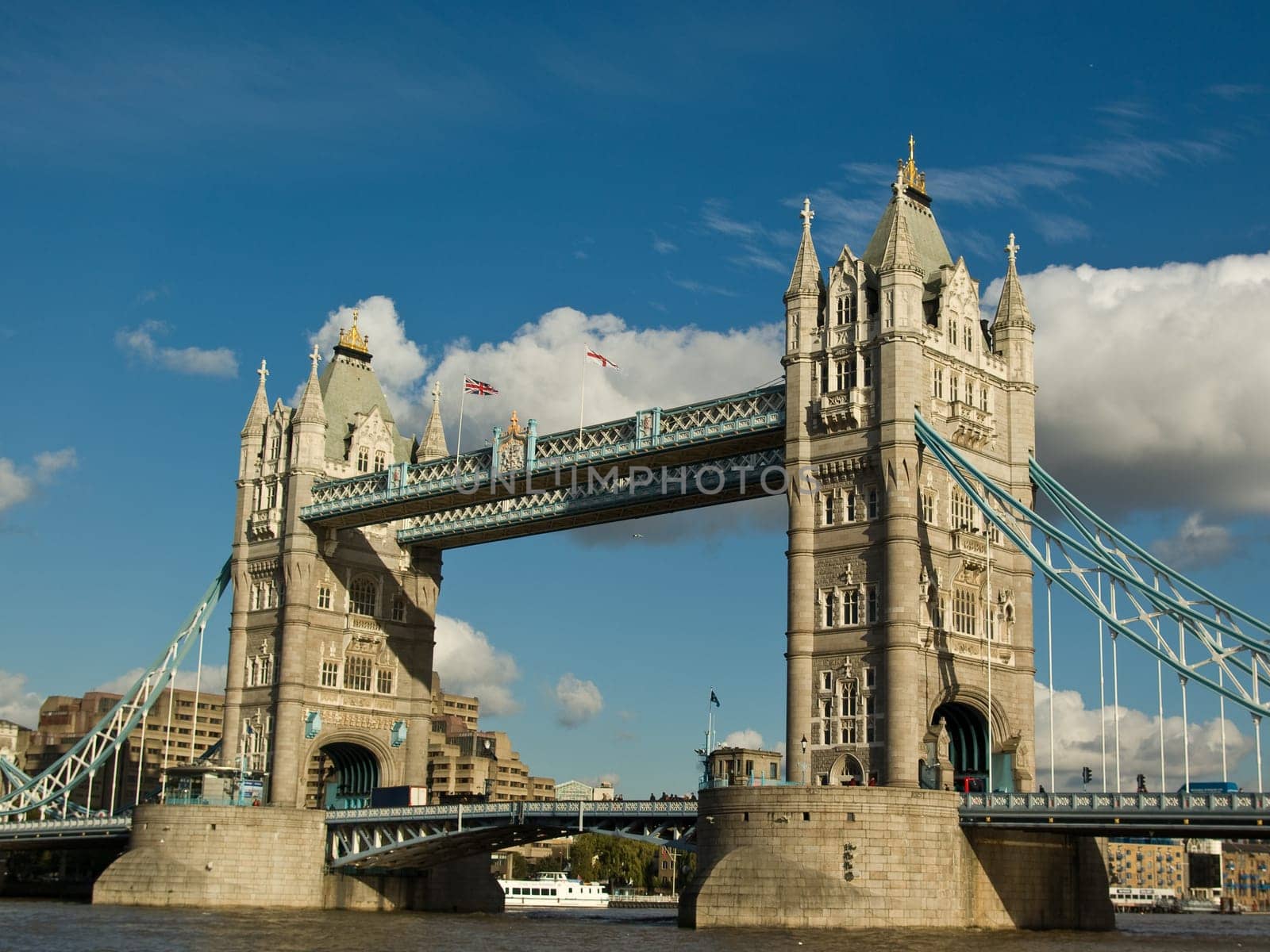 London tower bridge with blue sky background