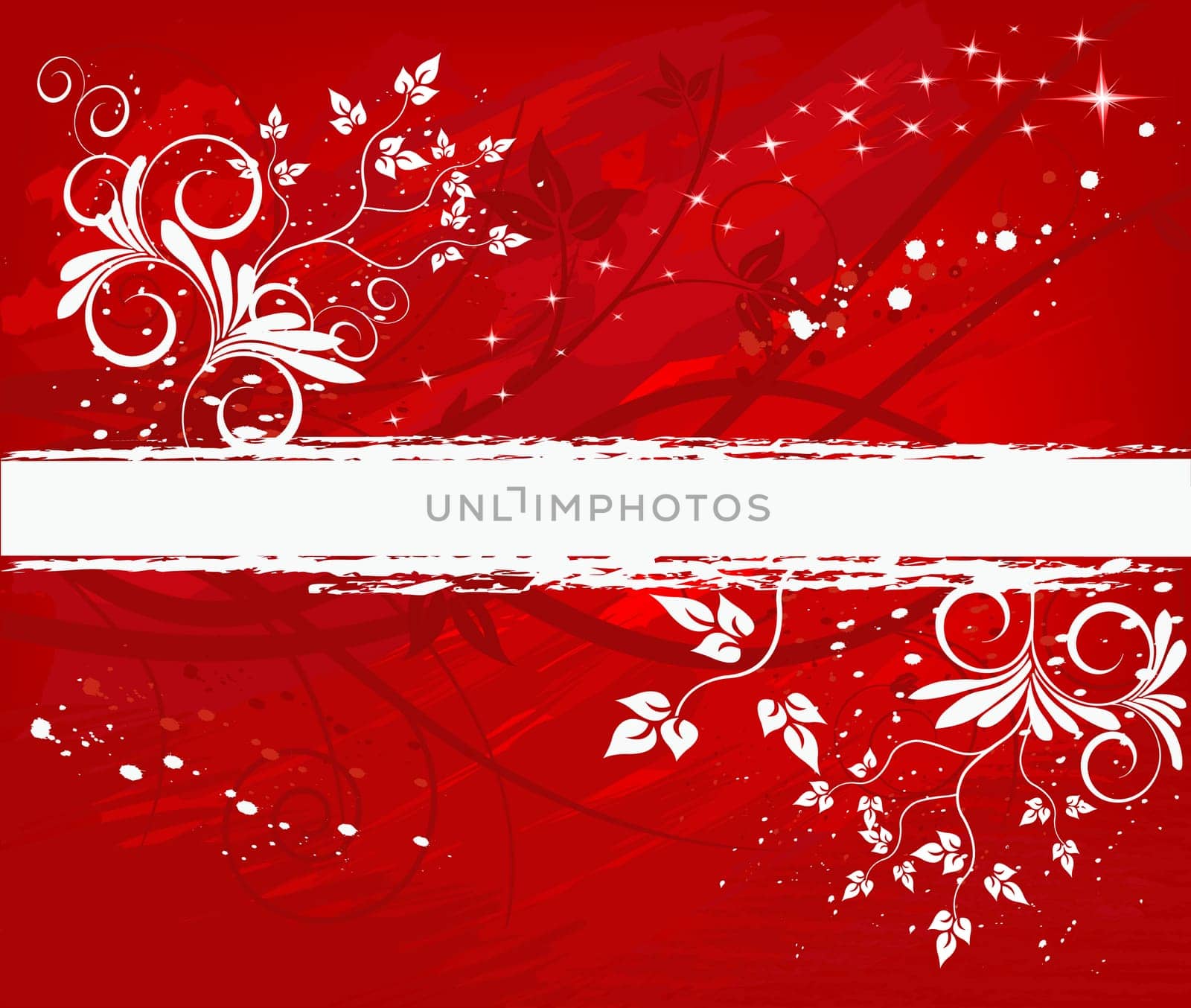 Grunge floral background in design, vector illustration
