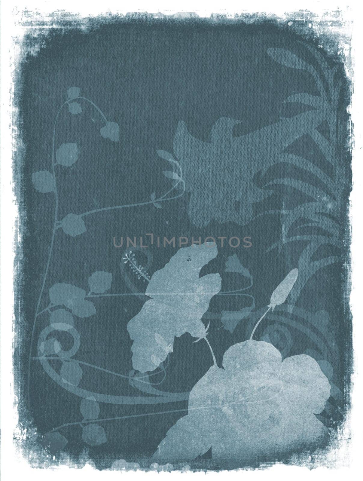 Grunge background with floral elements