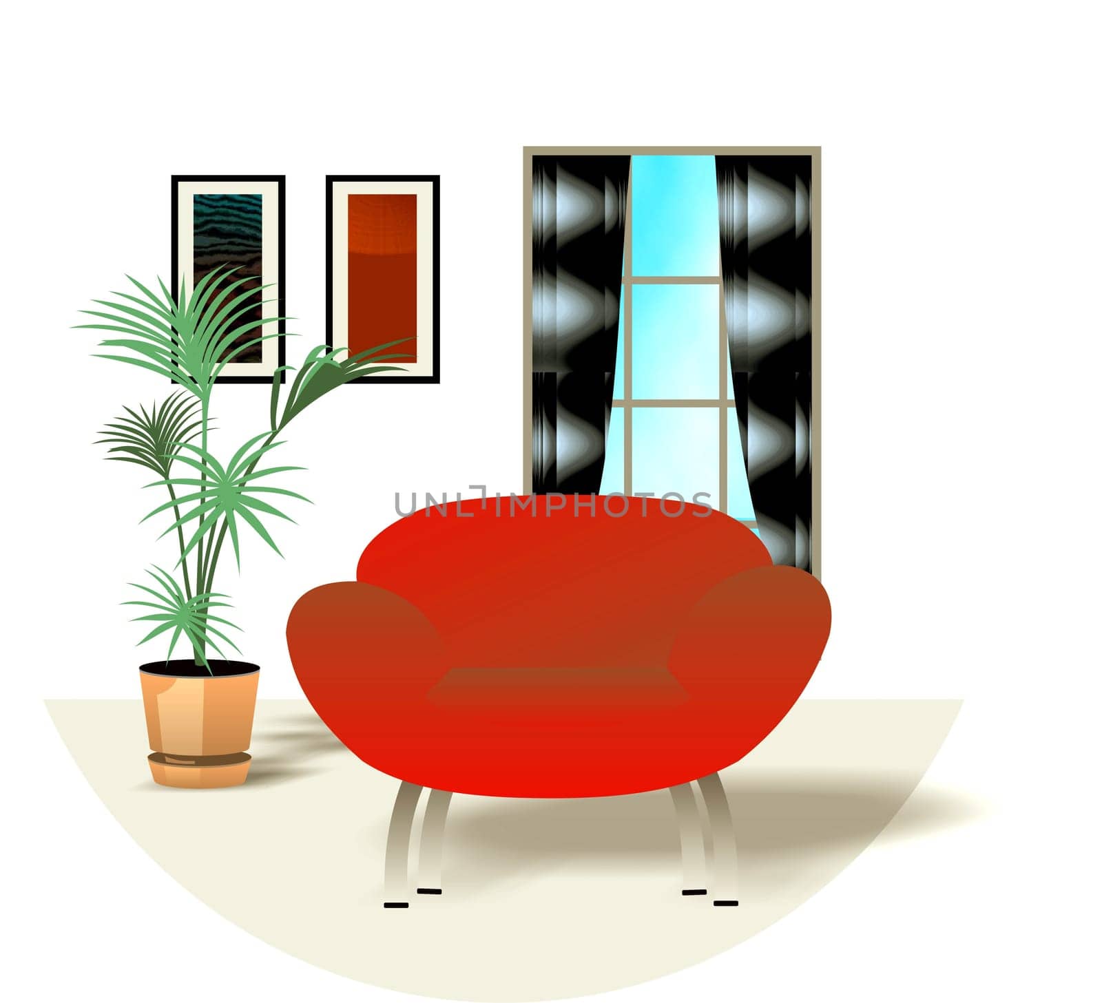 Interior design - illustration of a home decoration