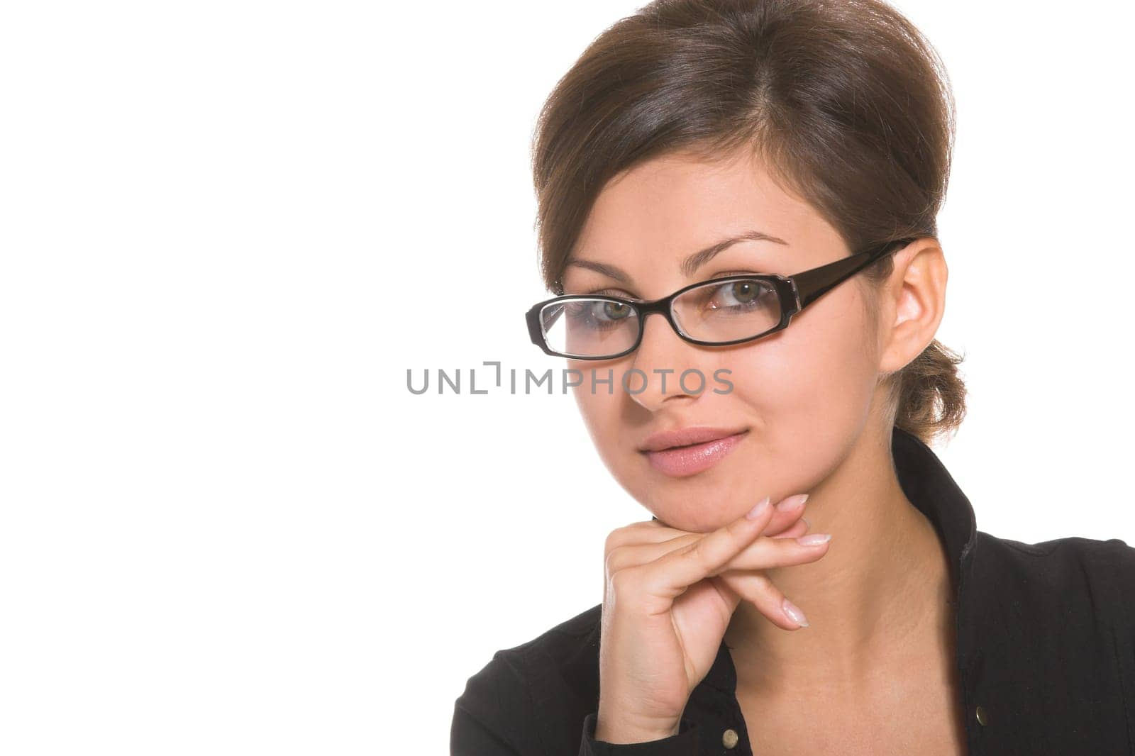 The business woman in glasses