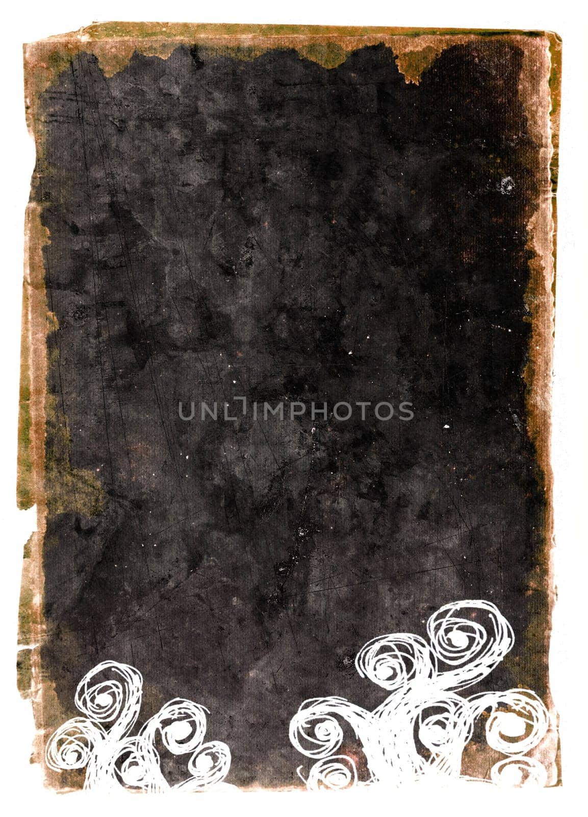 Black vintage paper with handmade ornaments
