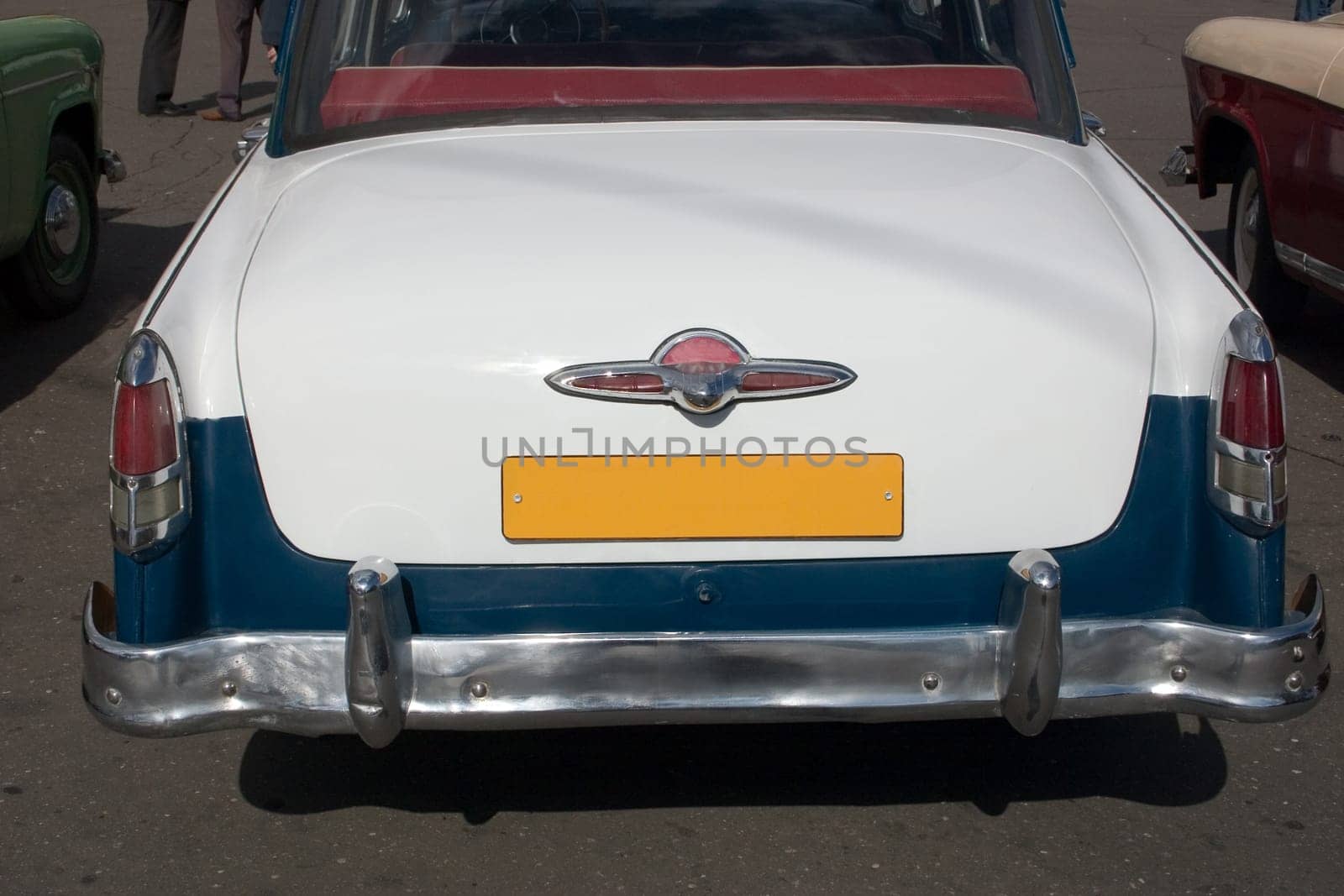 part of basket of old car on an exhibition retro techniques in Moscow, Russia