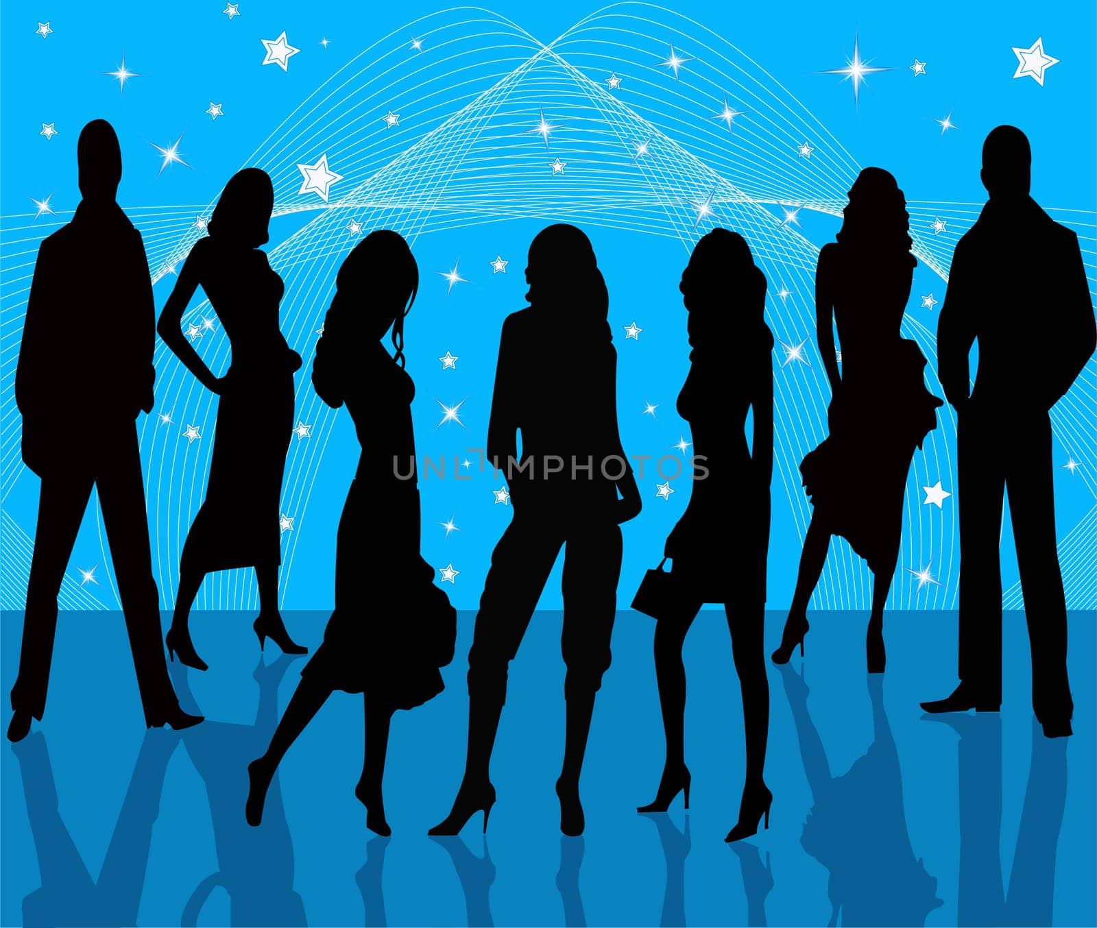 Sexy women silhouettes vector illustration