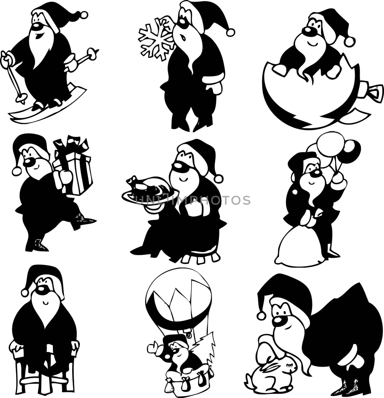 Illustrations of Xmas Silouettes