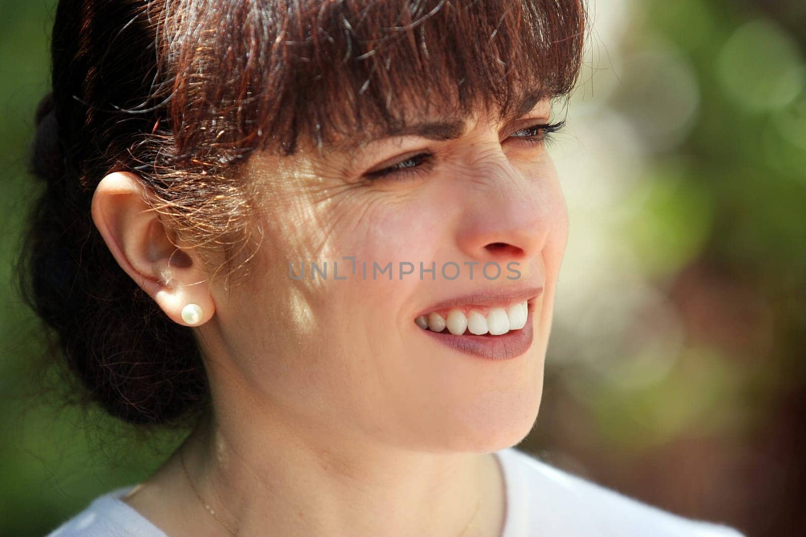 Happy mature woman smiling