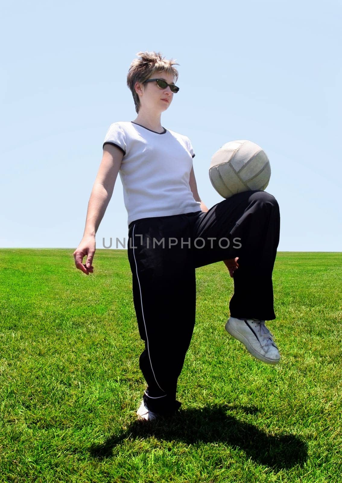Woman on a soccer field