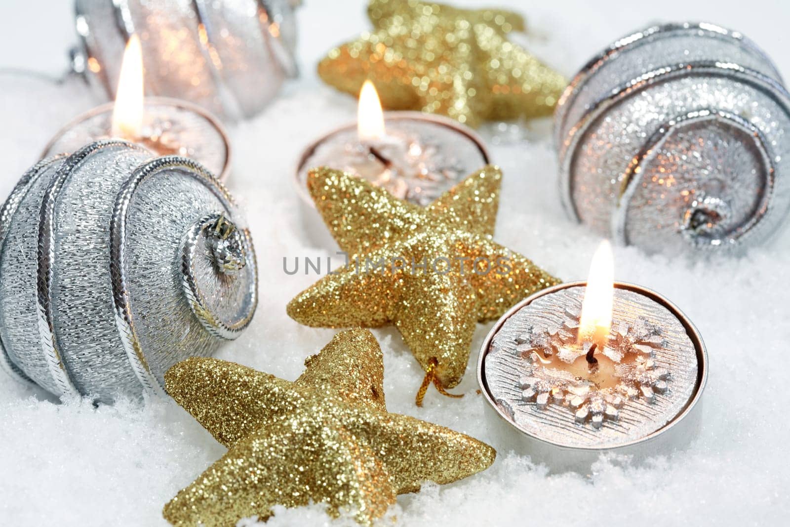 Christmas motive with balls and stars