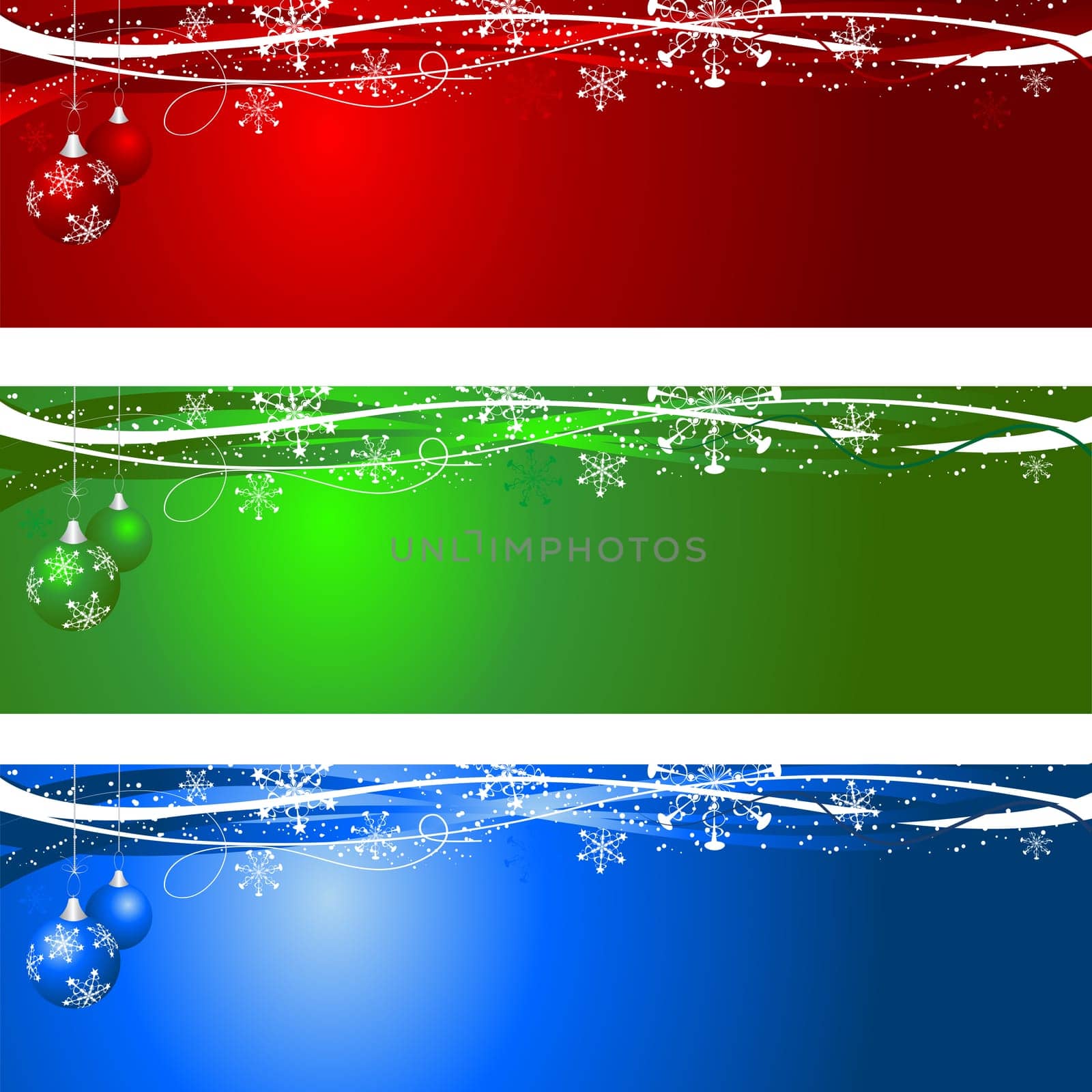 Decorative Christmas backgrounds in various colours