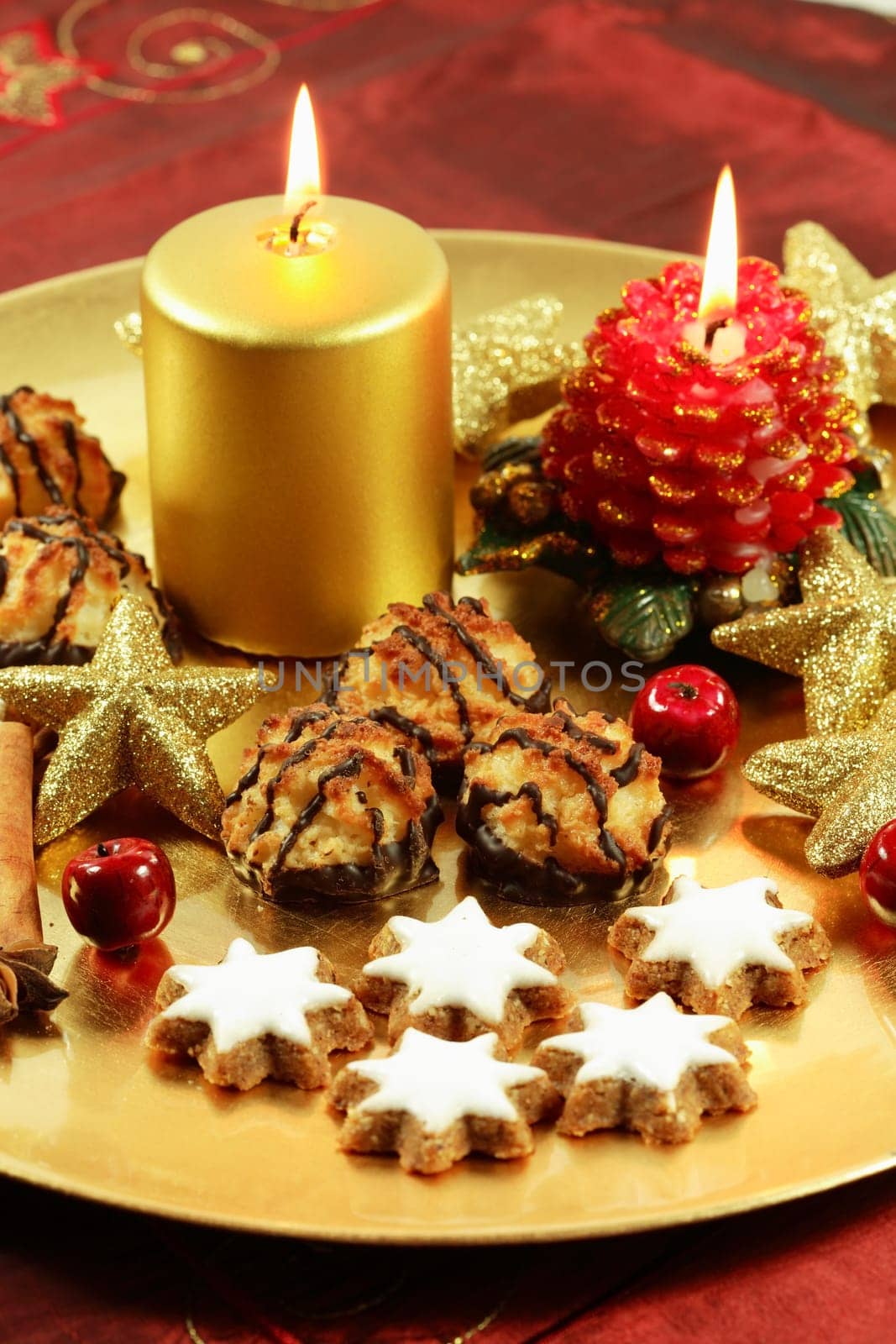 Beautiful Christmas still life with candles