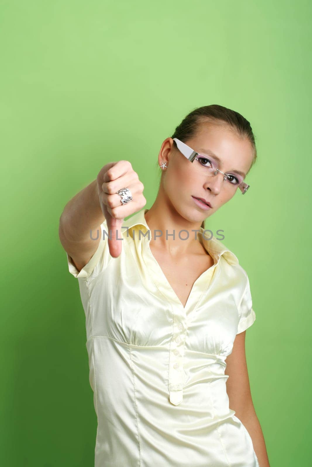 business portrait of a young and unsuccessful woman