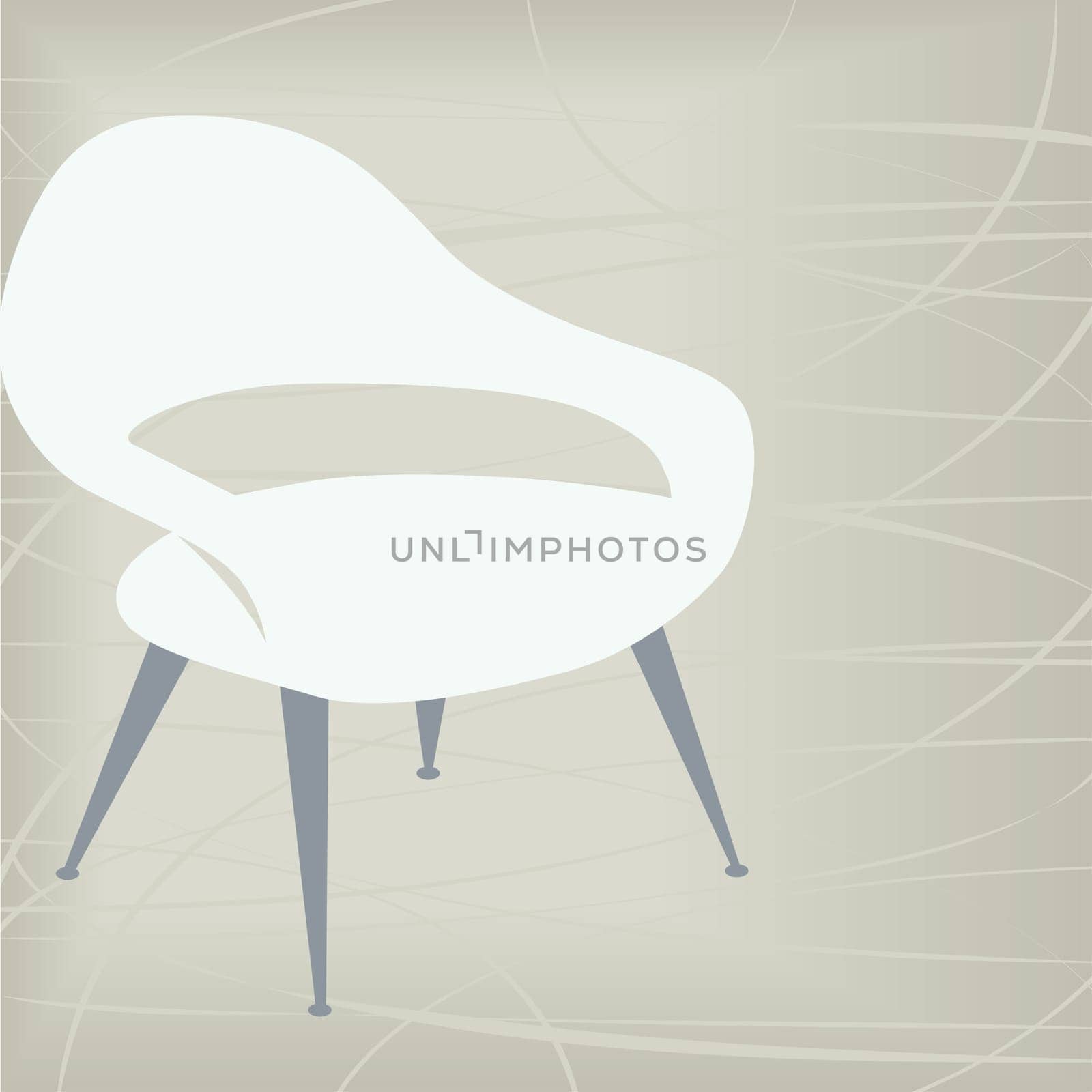 Stylish vintage/retro chair design element  easy-edit layered file makes changing the chair color simple.