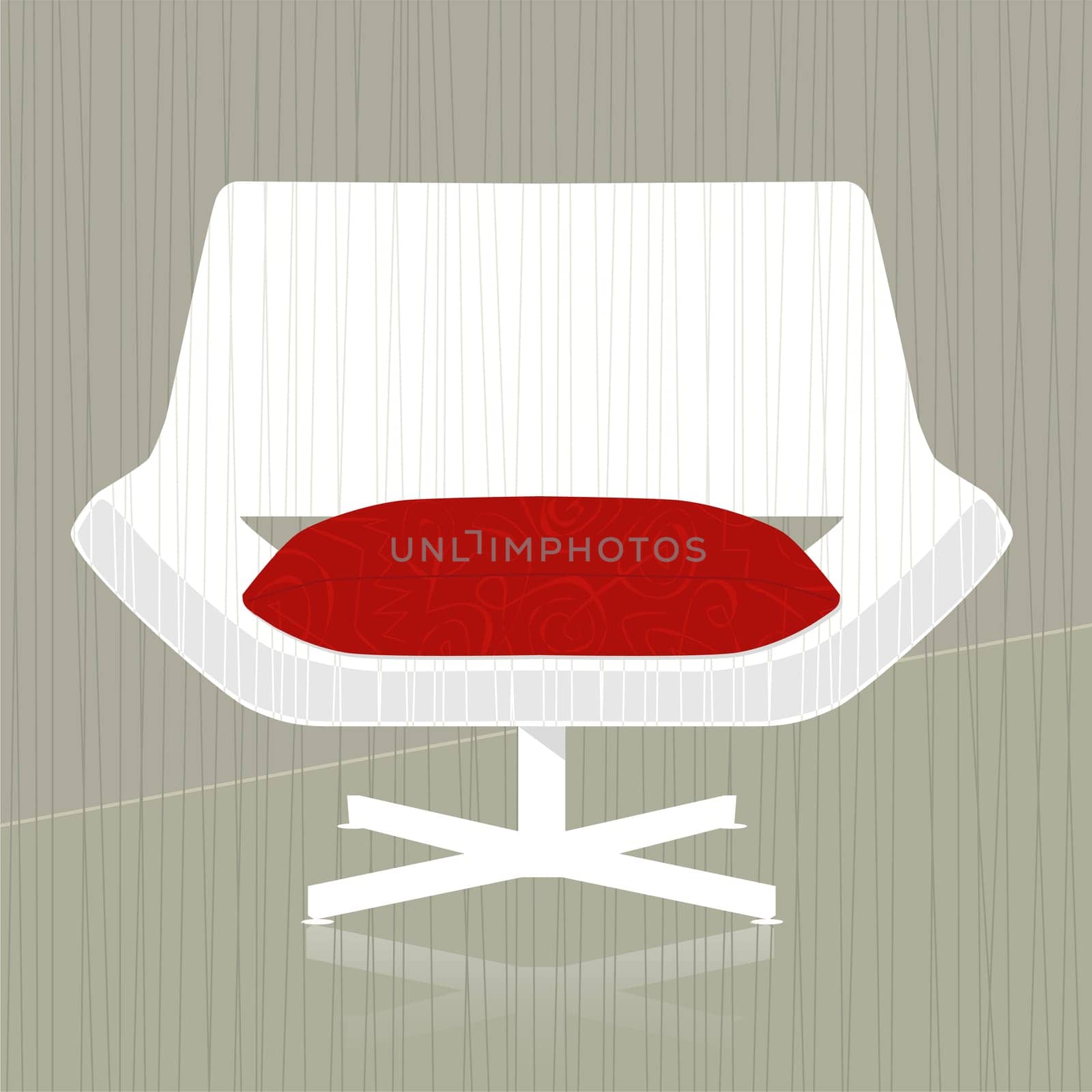 Stylish vintage/retro chair design element  easy-edit layered file makes changing the chair color simple.