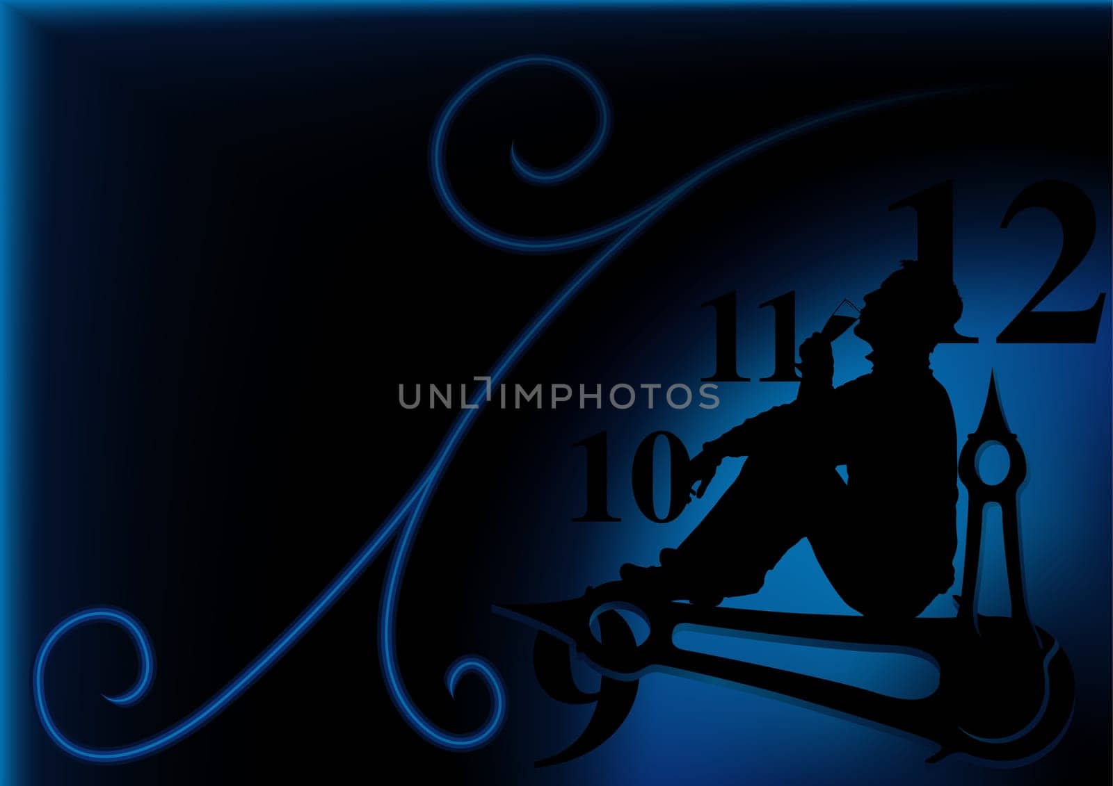 Happy New Year Clock - vector illustration as New Years background