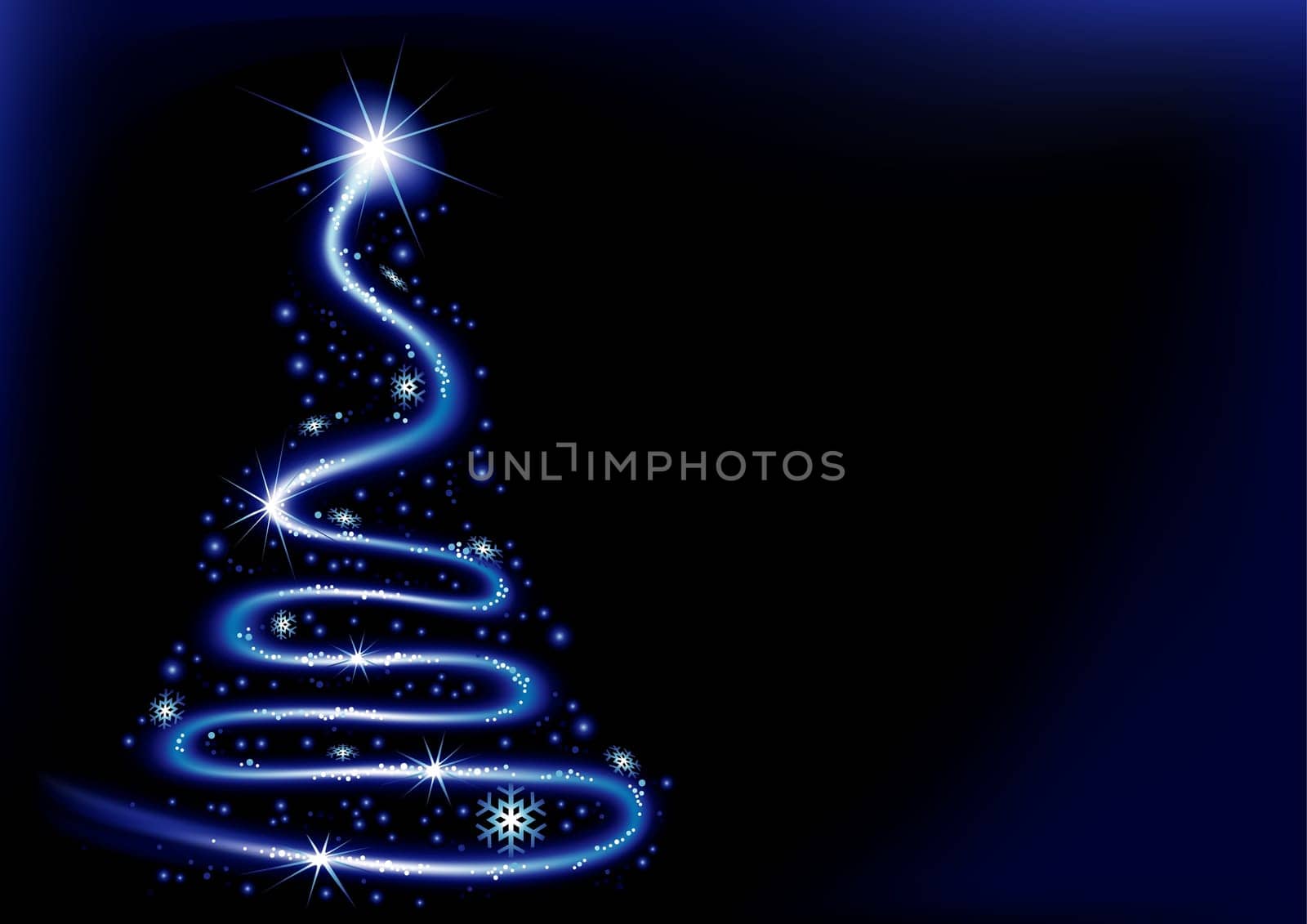 Blue Christmas Spiral - abstract christmas background as  vector illustration