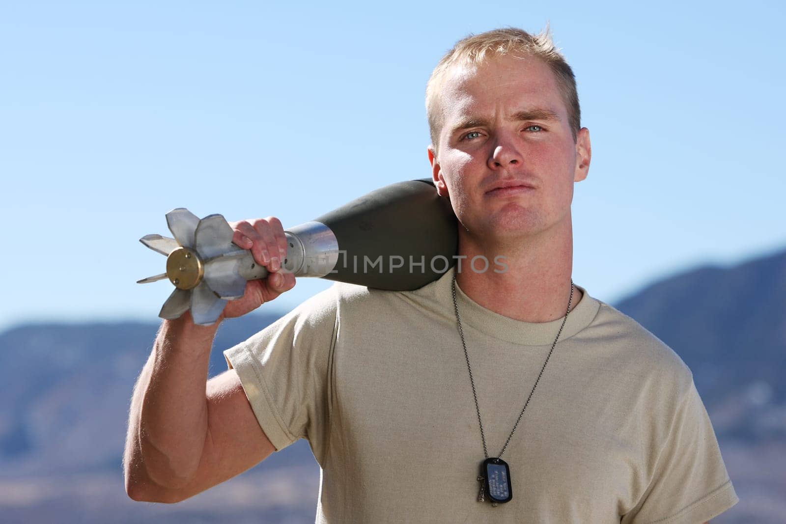 Holding a bomb