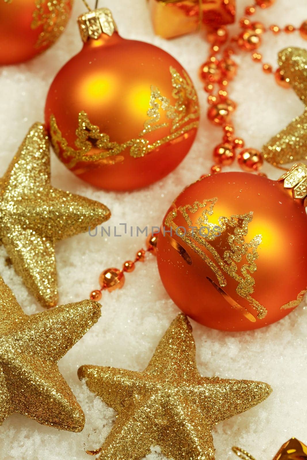 Christmas still life on the snow