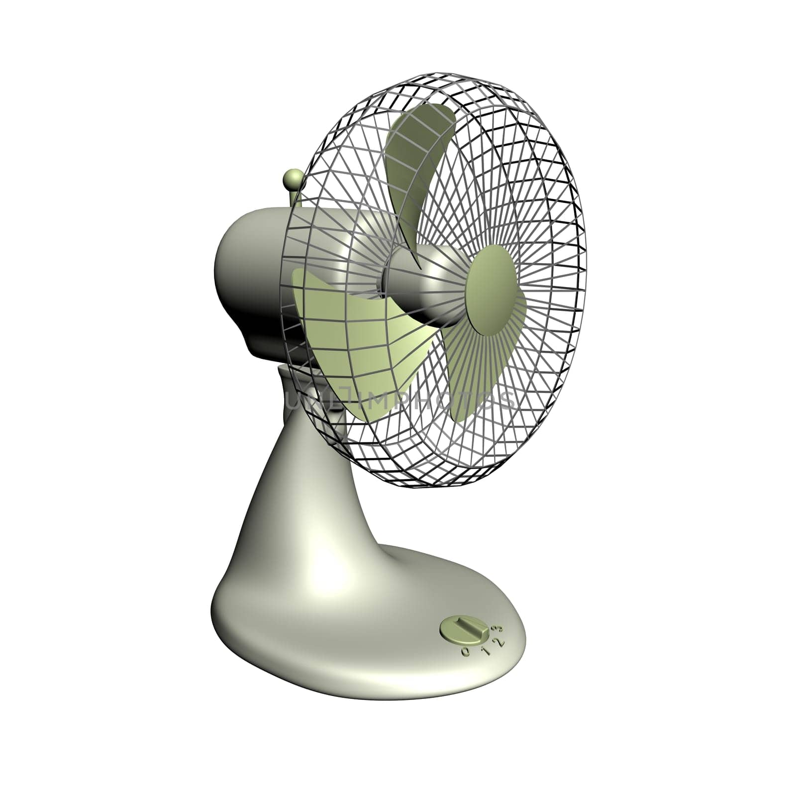 3D render of the plastic electrical fan