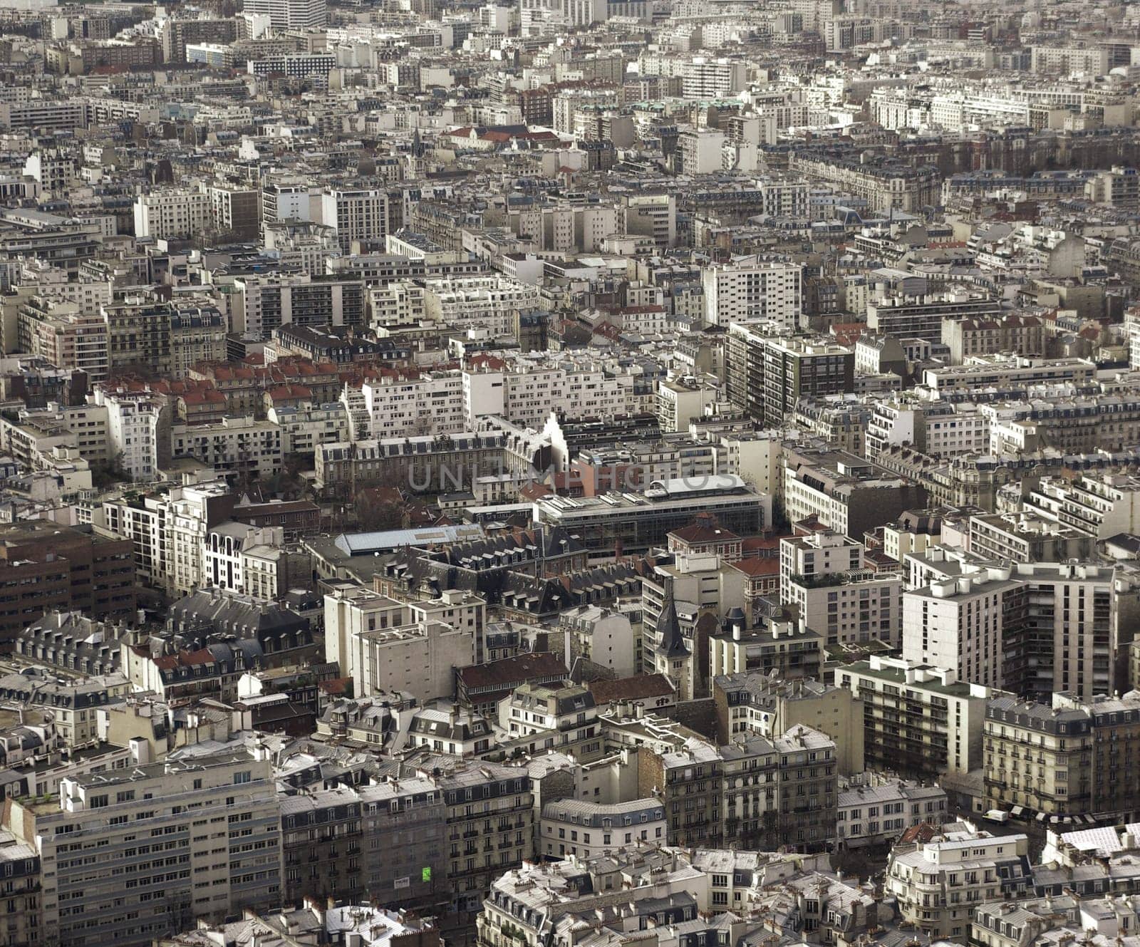 aerial view of paris from eiffel tower