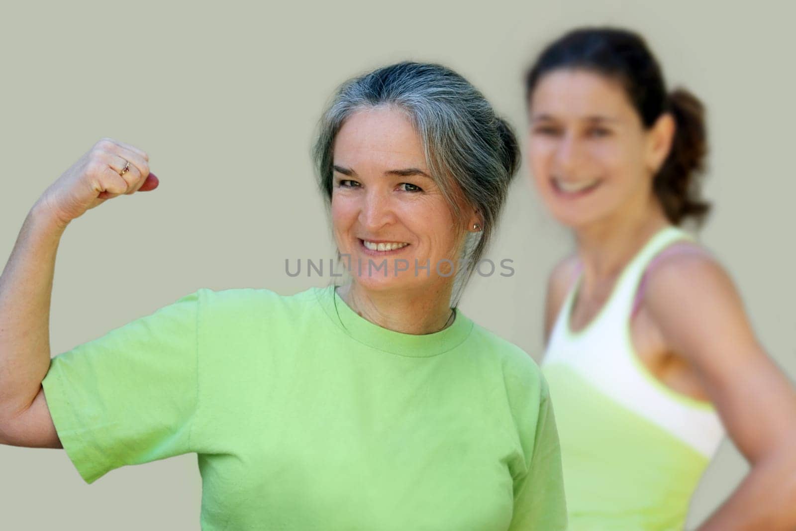Athletic mother and daughter