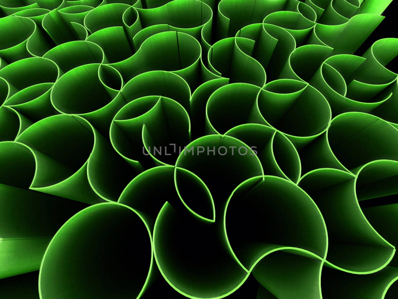 3d rendered illustration of an abstract green form