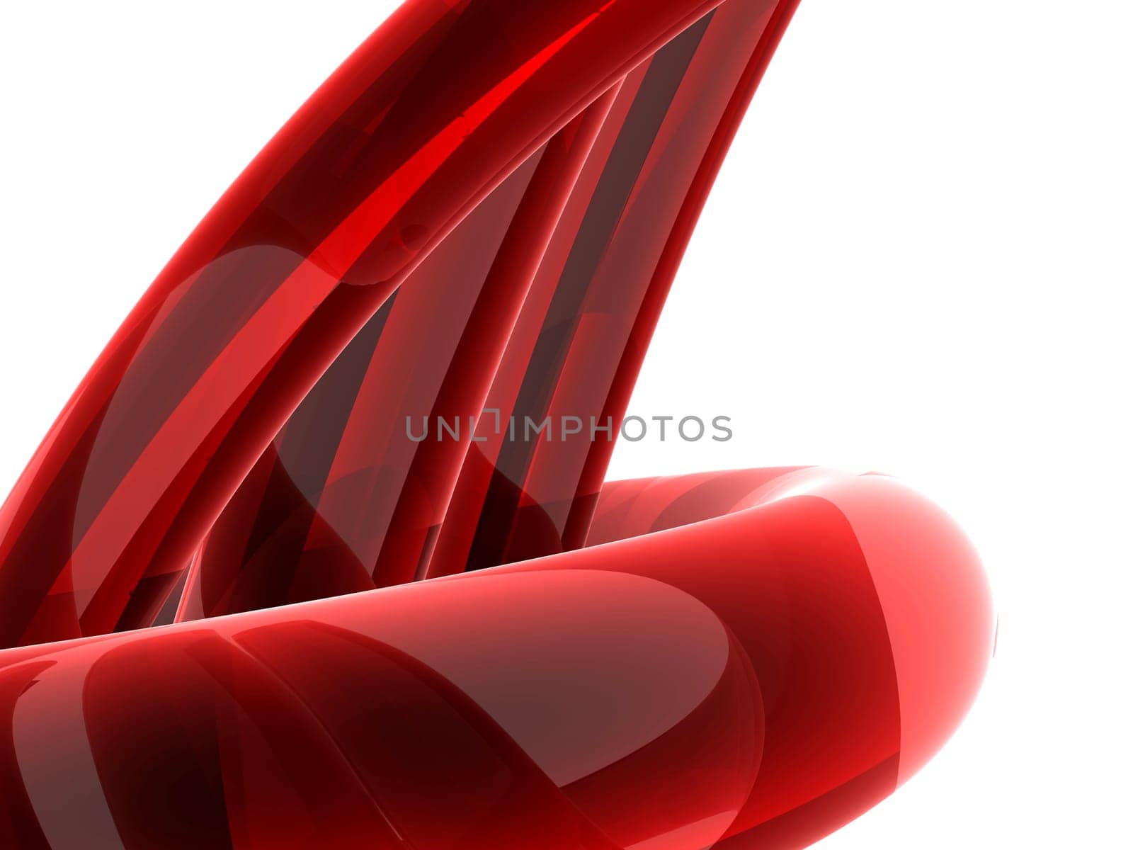 3d rendered illustration of an abstract glass form