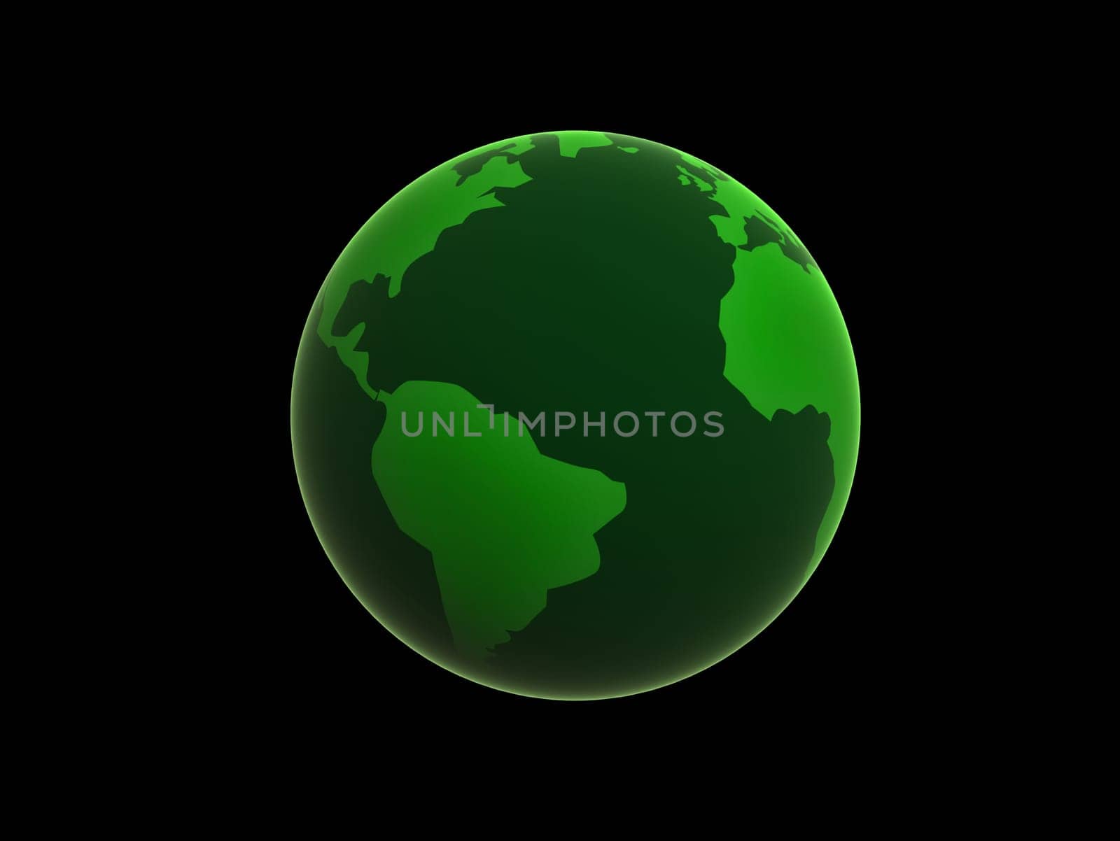 3d rendered illustration of a green globe