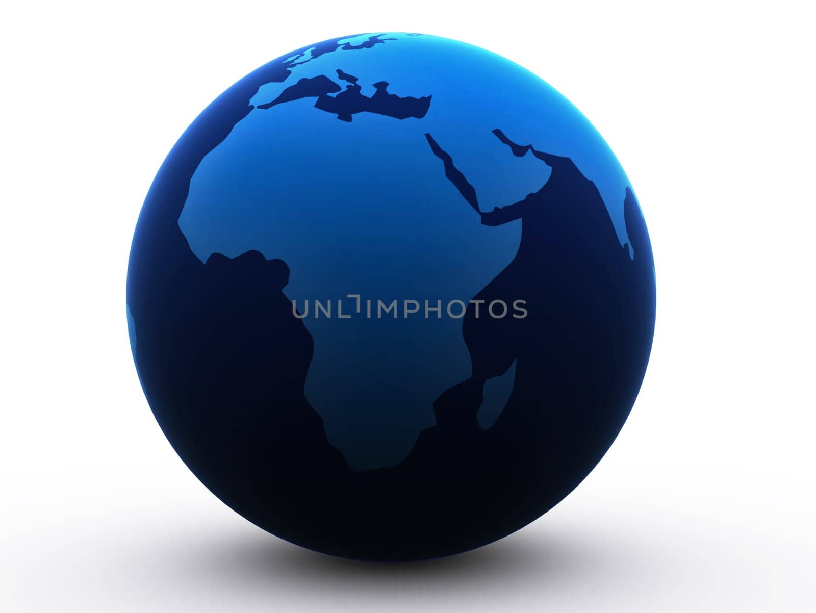 3d rendered illustration of a blue globe