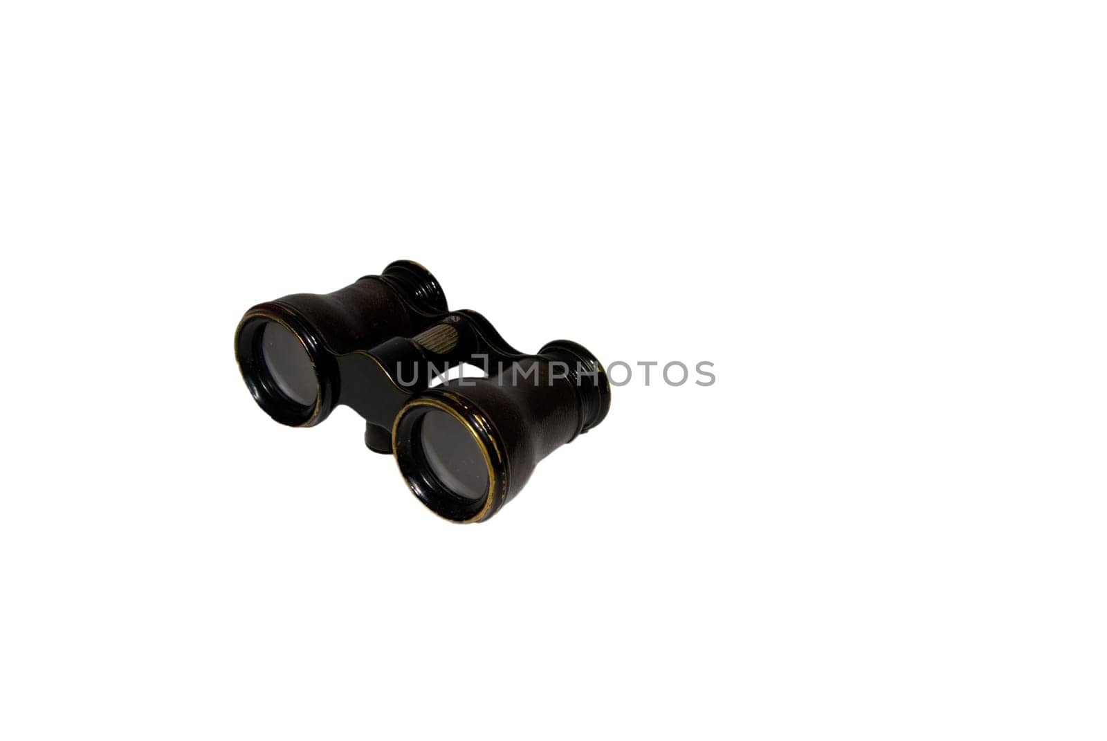 Antique binoculars isolated on white