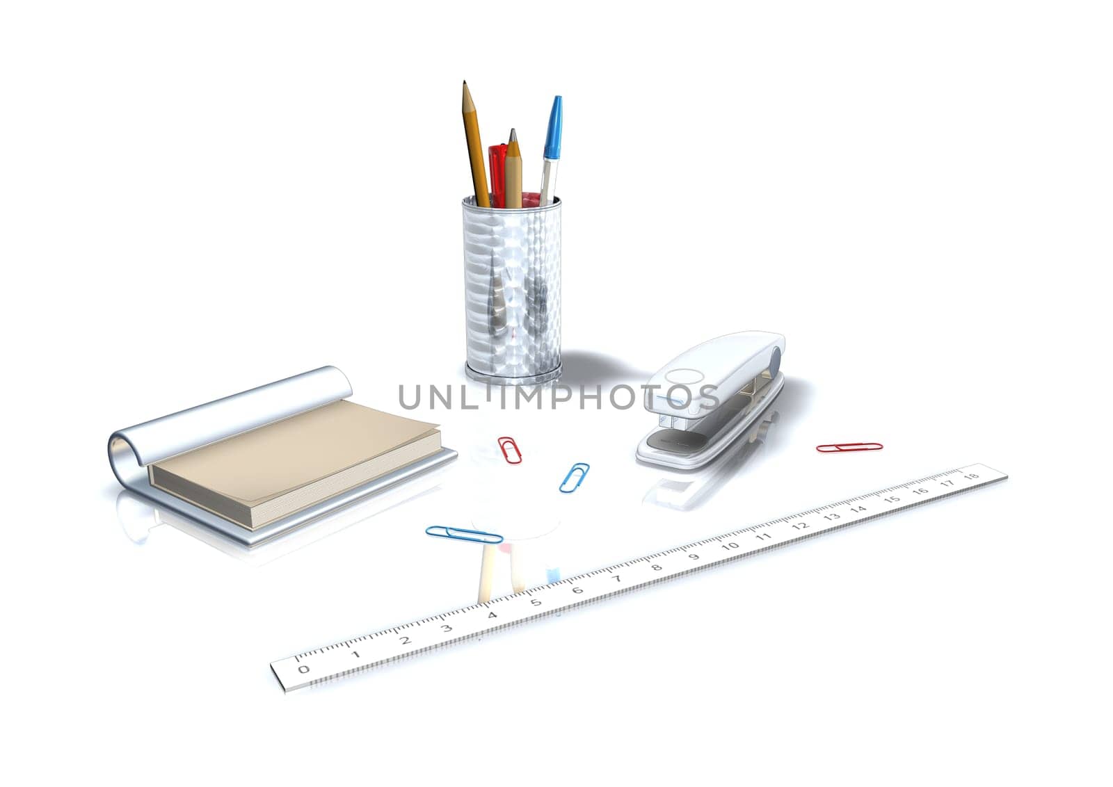 workplace on white background
