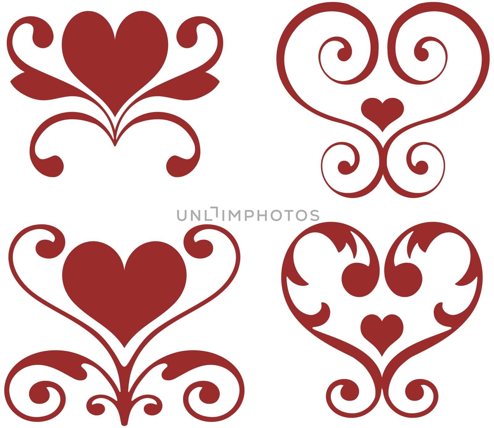 Ornamental heart designs